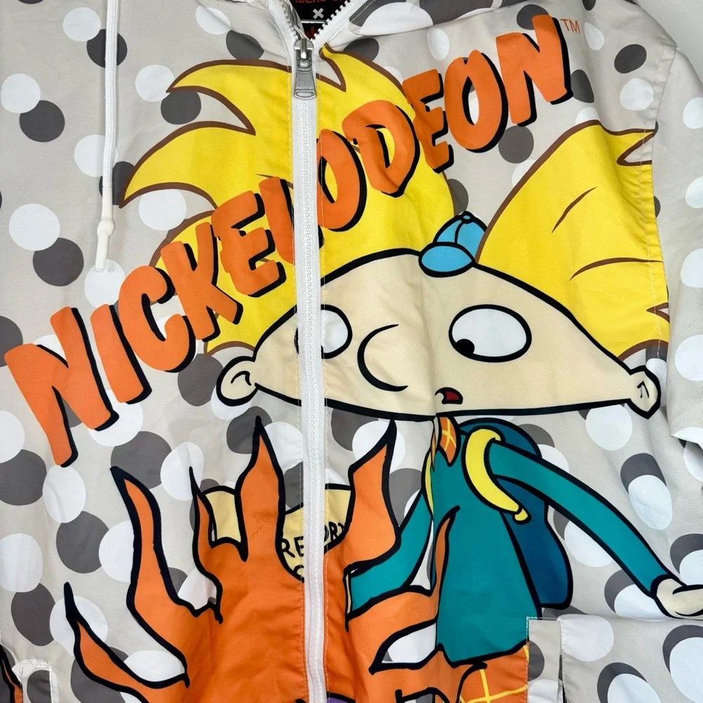 Nickelodeon Members Only X Rugrats Hey Arnold Windbreaker Jacket X Large Stempy - Picture 2 of 12